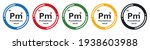 promethium symbol set. flat... | Shutterstock .eps vector #1938603988