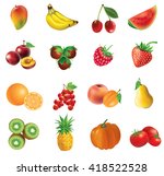 mango  banana  cherry ... | Shutterstock .eps vector #418522528