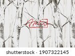 birch tree forest template... | Shutterstock .eps vector #1907322145