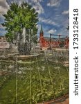 Small photo of Public library fountain in Edwardsville Illinois