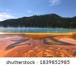 Steam rising from the blue waters of the spring image - Free stock ...