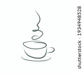vector line art cup with smoke... | Shutterstock .eps vector #1934948528