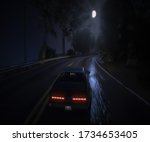 Driving at night on a wet road in Los Angeles - Night Drive - GTAV