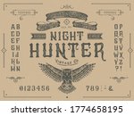 font night hunter. craft retro... | Shutterstock .eps vector #1774658195