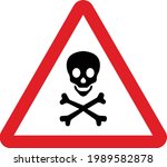 vector danger sign with skull... | Shutterstock .eps vector #1989582878