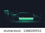 electric car charging at charge ... | Shutterstock .eps vector #1388200922