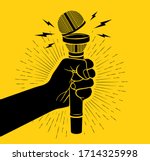 arm black silhouette holding... | Shutterstock .eps vector #1714325998