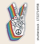 peace hand gesture sign with... | Shutterstock .eps vector #1722714958