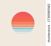 retro sunset above the sea or... | Shutterstock .eps vector #1730085082