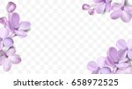 Soft pastel color floral 3d illustration on violet background. Purple Lilac flowers and petals watercolor style vector illustration template with place for text