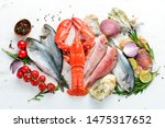 Seafood On A White Background....