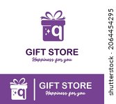 initial q letter on gift box... | Shutterstock .eps vector #2064454295