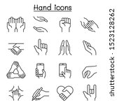 hand icon set in thin line style | Shutterstock .eps vector #1523128262