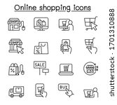 shopping online icon set in... | Shutterstock .eps vector #1701310888