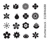 silhouette flower icons set | Shutterstock .eps vector #313846688