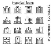 Hospital Building Icon Set In...