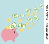 saving money concept  bank and... | Shutterstock .eps vector #603275402
