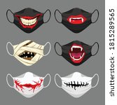 set of fabric face mask.... | Shutterstock .eps vector #1815289565