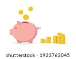 piggy bank and coins  ... | Shutterstock .eps vector #1933763045