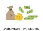 money bag  coins and dollar | Shutterstock .eps vector #1934330282