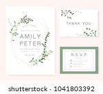 wedding invitation card green... | Shutterstock .eps vector #1041803392