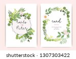 wedding invitation  floral... | Shutterstock .eps vector #1307303422