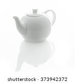 White Teapot Isolated On White...