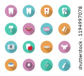 dental and teeth health in flat ... | Shutterstock . vector #1194997078