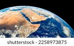 Small photo of Satellite View of Saudi Arabia and north eastern Africa. Egypt, Sudan, Ethiopia, The Gulf of Suez, the Dead Sea, Gulf of Aden, Persian Gulf and Gulf of Oman. Elements of this image furnished by NASA.