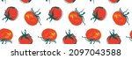 vector tomatoes pattern... | Shutterstock .eps vector #2097043588