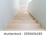 Brown Wooden Stairs In A Modern ...