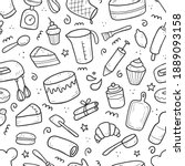 hand drawn seamless pattern of... | Shutterstock .eps vector #1889093158