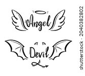 Angel And Devil Stylized Vector ...