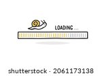 slow internet loading bar... | Shutterstock .eps vector #2061173138