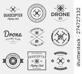 vector set of drone flying club ... | Shutterstock .eps vector #274727132