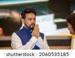 Small photo of New Delhi, India-oct 29 2019: Minister of State for Finance and Corporate Affairs Anurag Singh Thakur during the first National Corporate Social Responsibility (CSR) Awards at Vigyan Bhawan