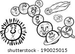 black and white cartoon vector... | Shutterstock .eps vector #190025015
