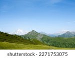 Mountain range landscape. Giau pass area, dolomites. Mountain panorama