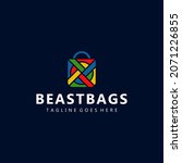 unique beast bag symbol logo... | Shutterstock .eps vector #2071226855