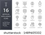 artificial intelligence line... | Shutterstock .eps vector #1489605332