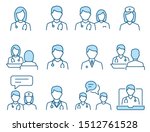 doctor flat line icons.... | Shutterstock .eps vector #1512761528