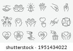 charity line icon set.... | Shutterstock .eps vector #1951434022