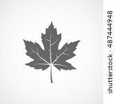 Maple Leaf Flat Icon On White...