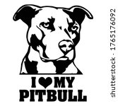 i love my pitbull tshirt design ... | Shutterstock .eps vector #1765176092