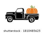 pumpkin truck vector  fall... | Shutterstock .eps vector #1810485625