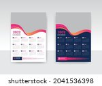 one page wall calendar 2022... | Shutterstock .eps vector #2041536398