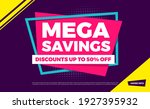 mega savings discounts up to 50 ... | Shutterstock .eps vector #1927395932
