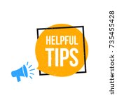 helpful tips megaphone label | Shutterstock .eps vector #735455428