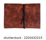 Small photo of Handmade genuine leather bound notebook.