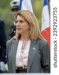 Small photo of Jouques, France - 26-10-2023: Patricia Miralles, Secretary of State with responsibility for Veterans and Remembrance, inaugurates the memorial at the former Harki camp in Jouques.